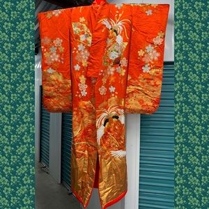 Japanese Embroidered Silk Ceremonial Kimono